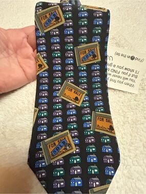 🎁3 for $30 - Novelty Black Real Estate Necktie